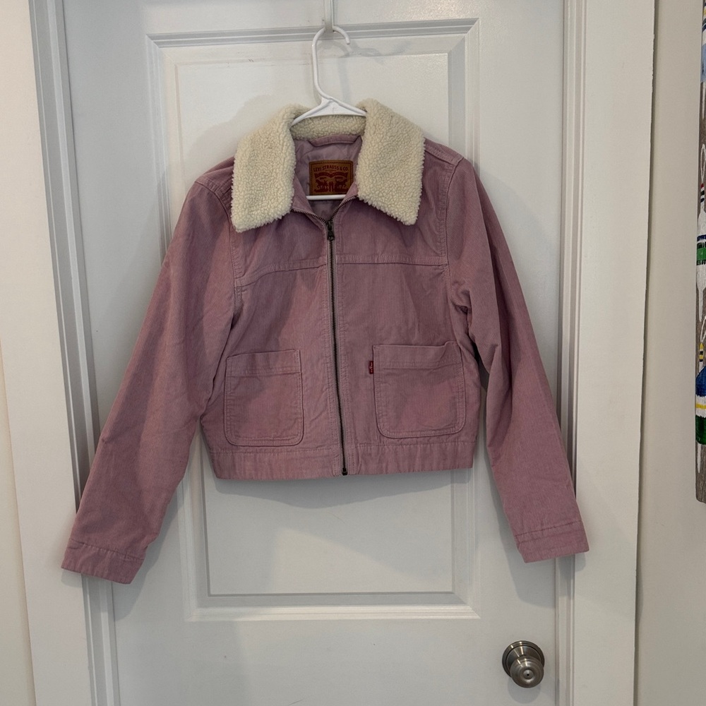 Levi’s Pink Jacket with Sherpa Collar Small